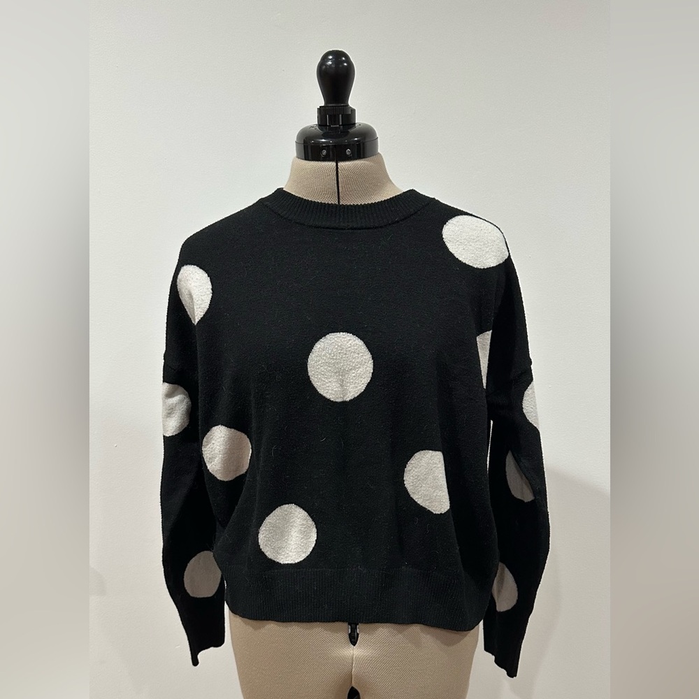 T Tahari - Black and White Polka Dot Sweater